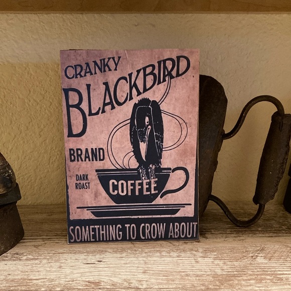 Coffee decor, blackbird, coffee, print - Picture 1 of 2